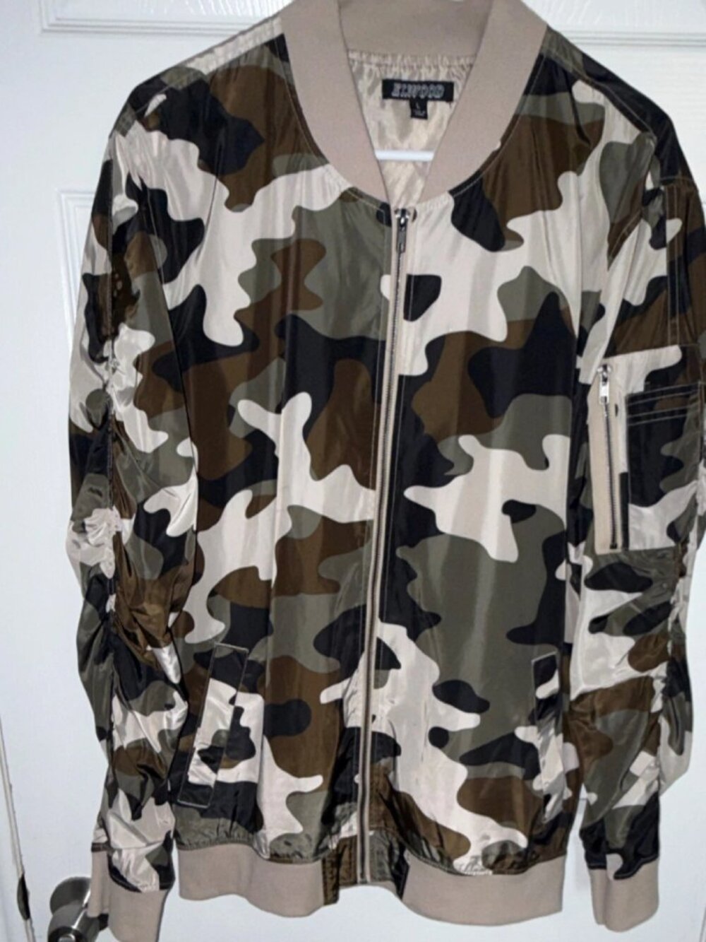 Elwood Camouflage Bomber Jacket Zipper Accent Men&Regular Size L Casual Short